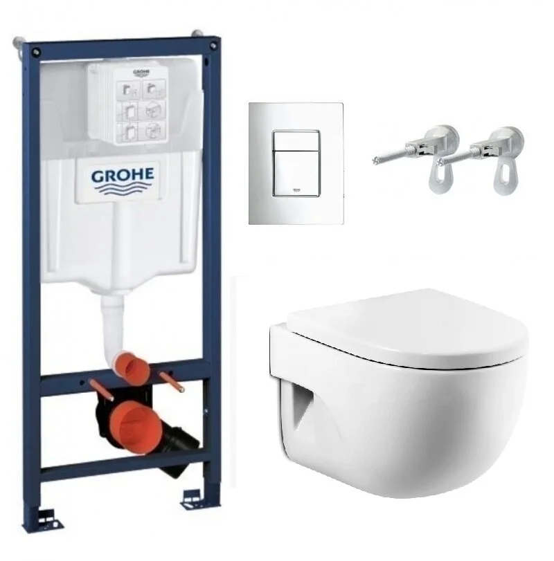 Инсталляция Grohe с унитазом Roca Meridian-N Compact 346248000, сиденье микролифт, комплект