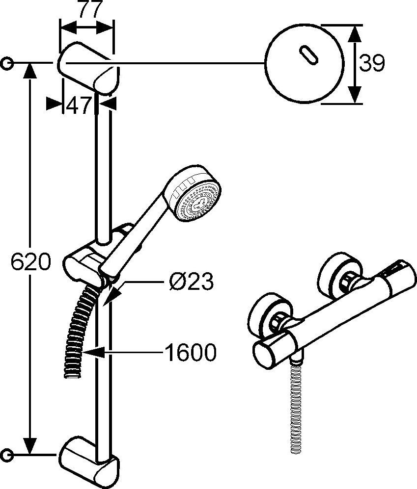 Смеситель для душа Kludi Zenta 6057605-00, хром