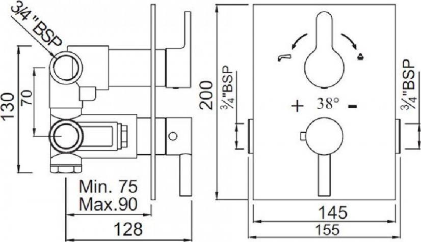 Термостат для ванны Jaquar Fusion FUS-CHR-29671, хром