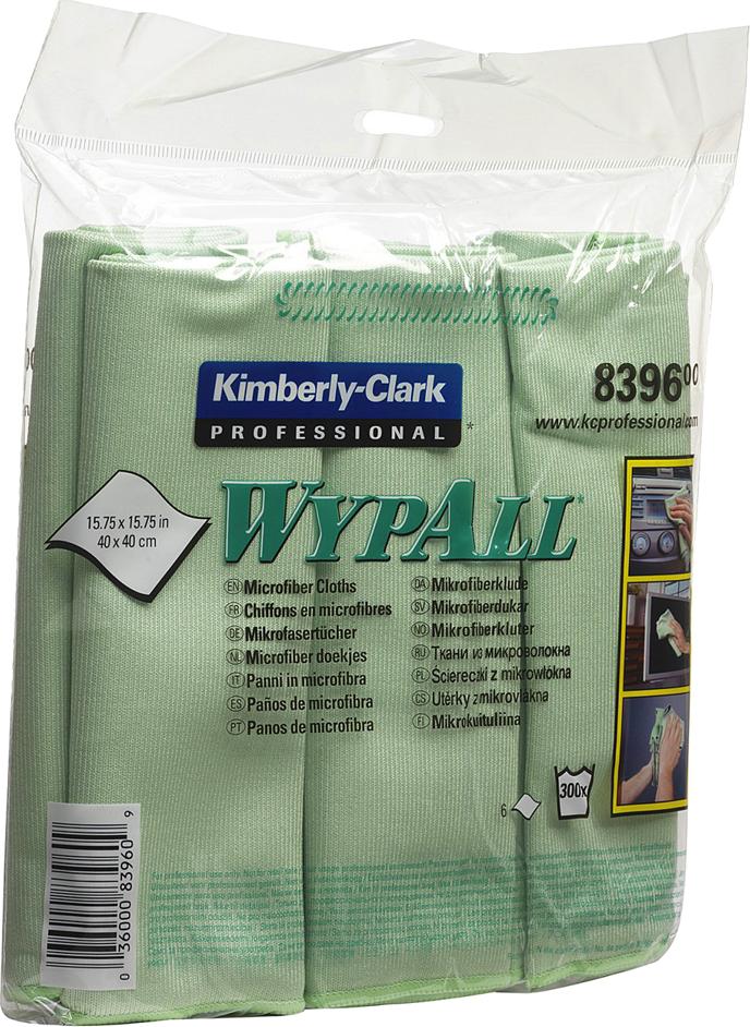 Материал протирочный Kimberly-Clark Wypall Микрофибра 8396 салфетки (Блок: 1 уп. по 6 шт.)