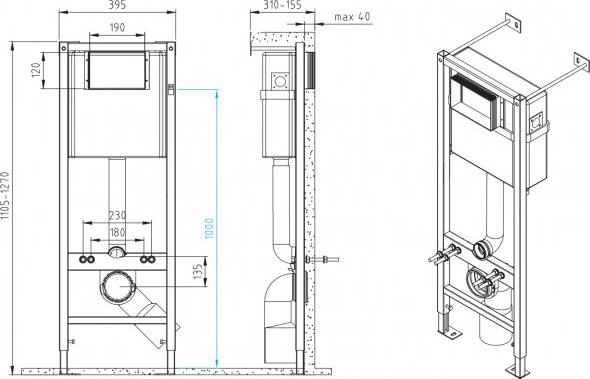 Комплект Cersanit Delfi S-SET-DEL/Vec/TPL/Mo-Cm-w