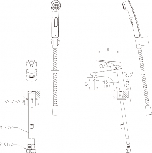 Смеситель Bravat Drop-D F148162C-1 для раковины