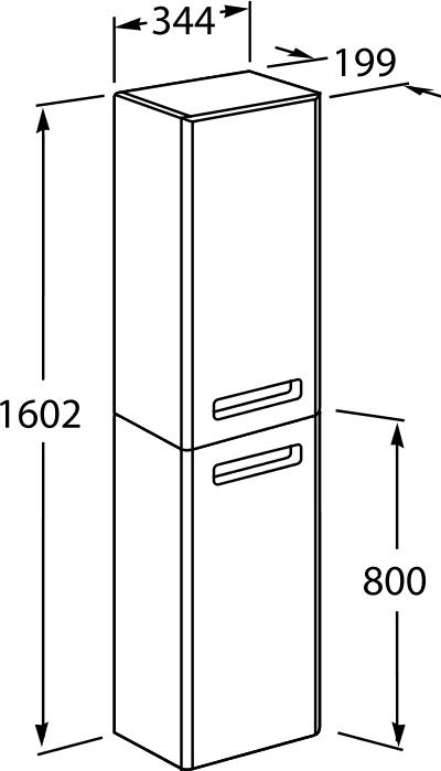 Шкаф-пенал Roca Gap ZRU9302883 R белый глянец