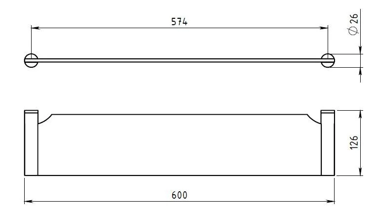 Полка Novaservis Novatorre 2 6240.0 хром