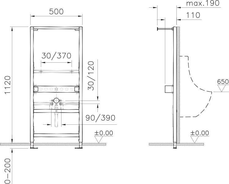 Система инсталляции для писсуаров VitrA 780-3800