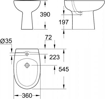 Подвесное биде Grohe Bau Ceramic 39433000