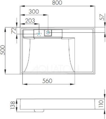 Раковина Aquaton Рейн 80 1A72113KRW210, графит