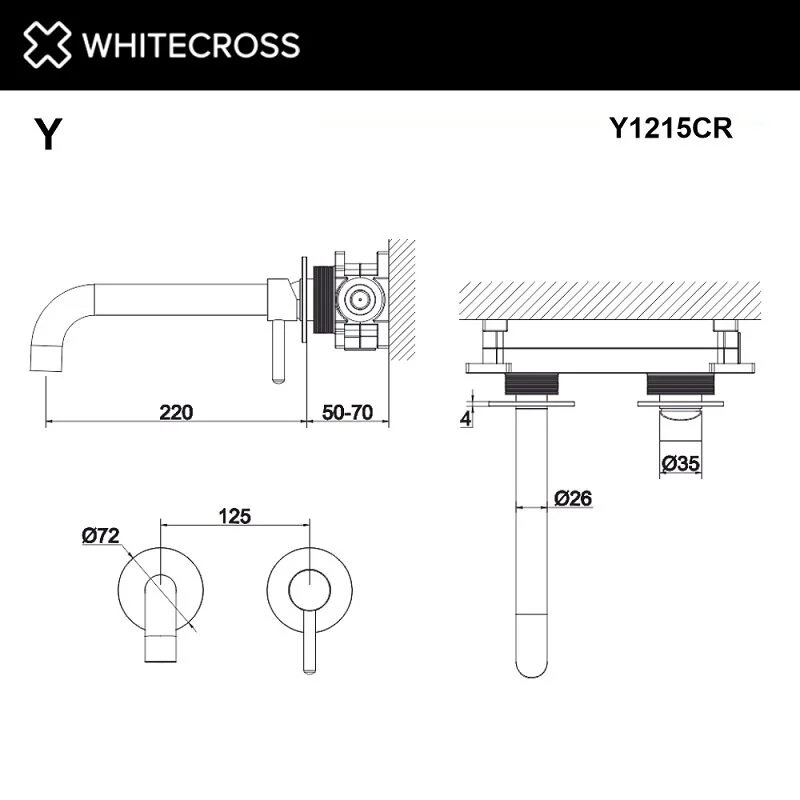 Смеситель для раковины Whitecross Y chrome Y1215CR хром