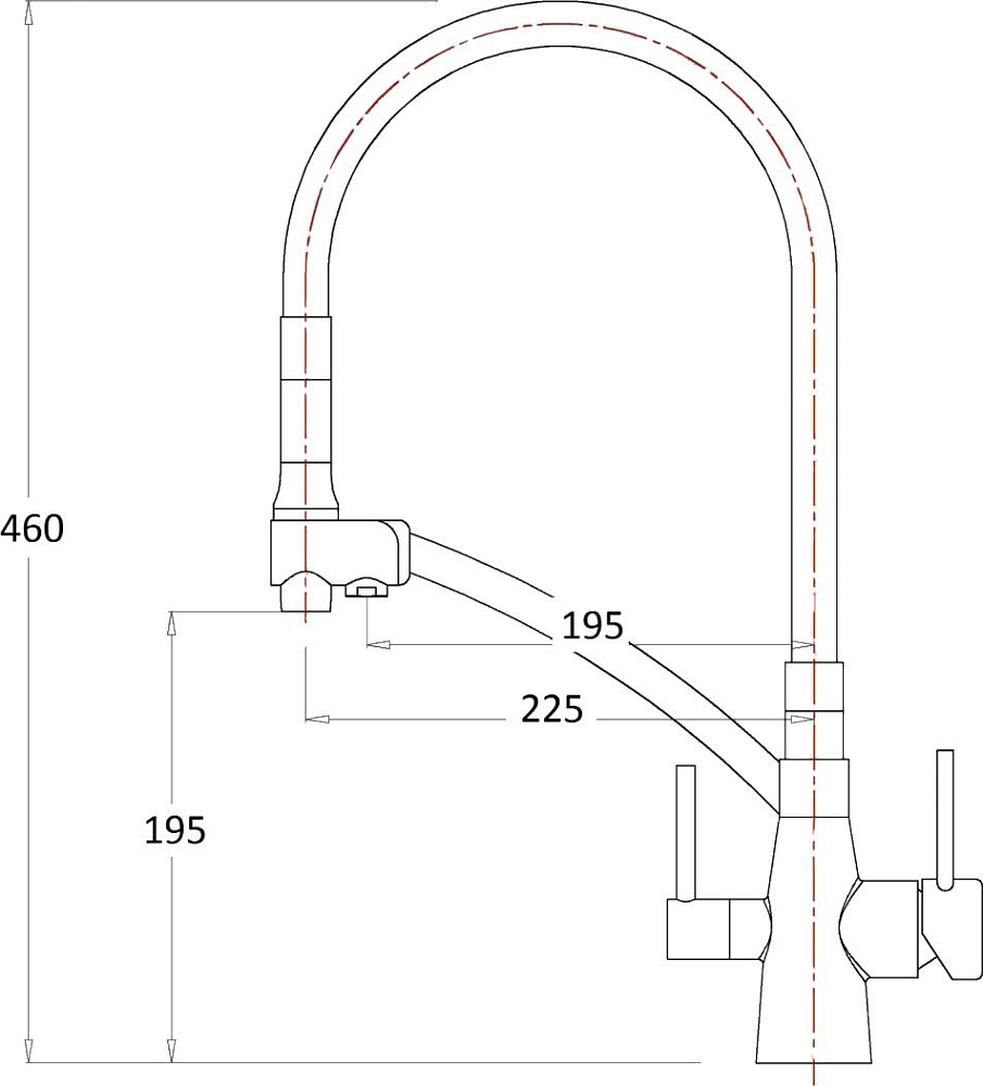 Смеситель Zorg Sanitary ZR 338-8 YF для кухонной мойки