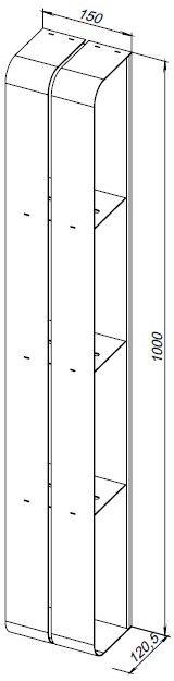 Полка Aquanet Магнум 00302226 15x100 черная матовая, вертикальная