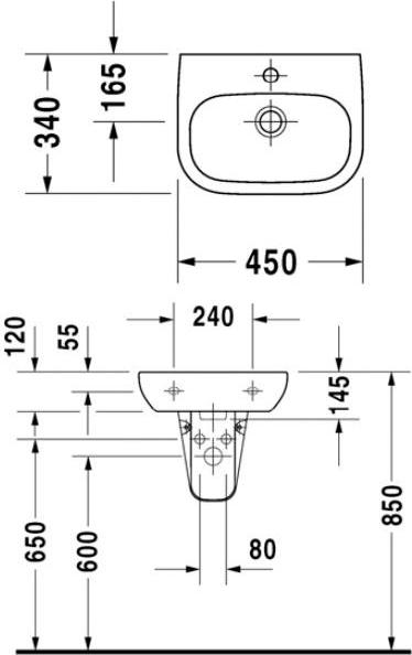 Рукомойник Duravit D-Code 07054500002