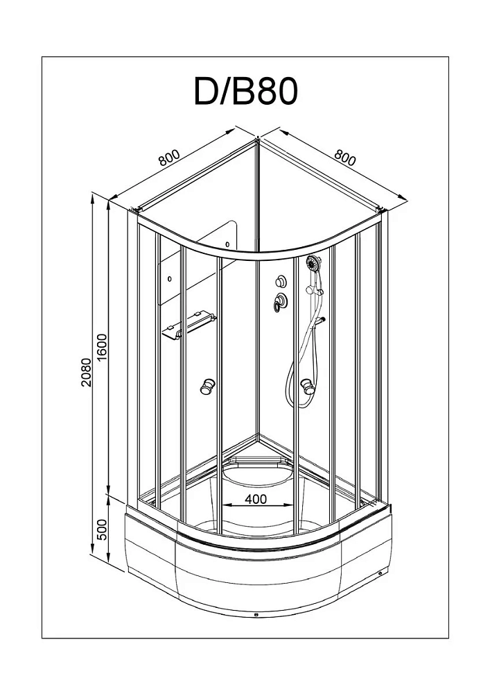 Душевая кабина Deto D D80