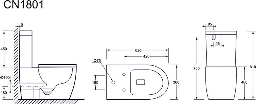 Унитаз-компакт Ceramica Nova Mia Rimless CN1801 с микролифтом, безободковый