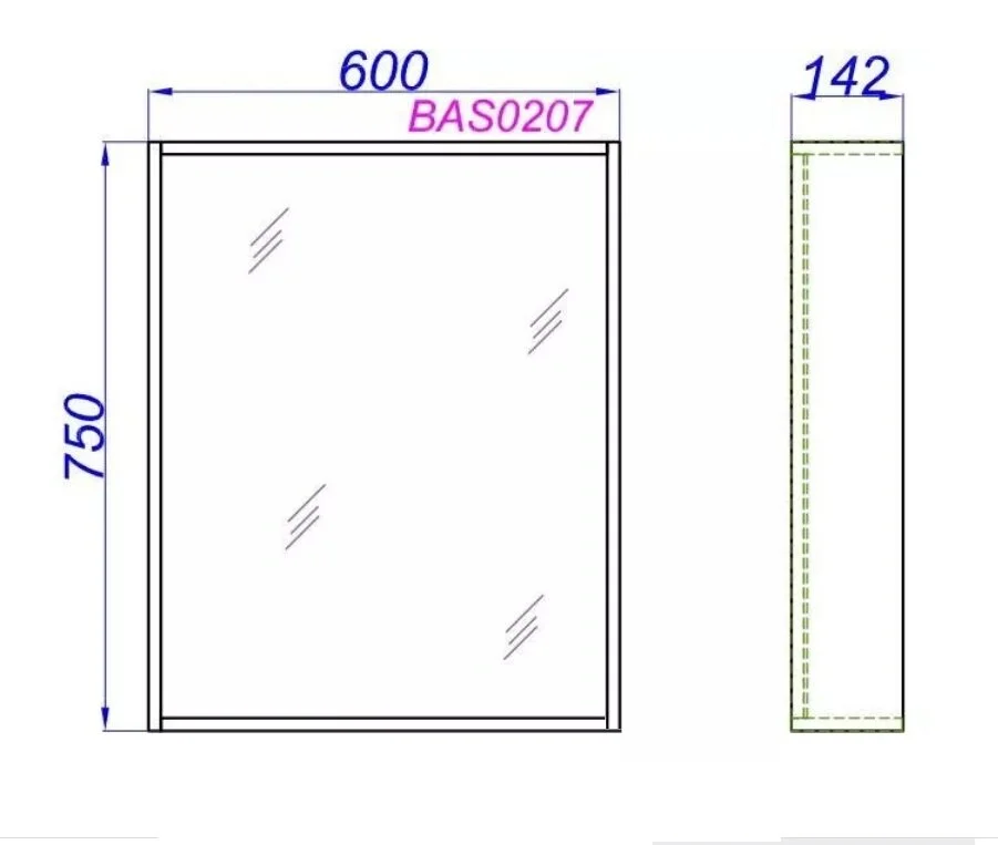 Зеркало Aqwella Basic BAS0207DZ бежевый