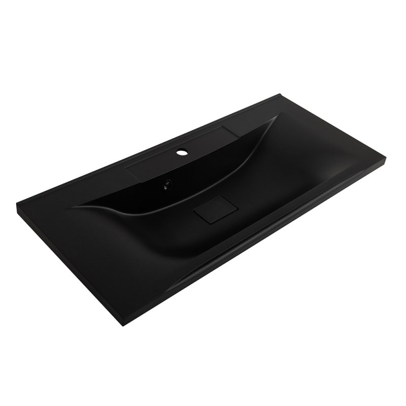 Раковина BelBagno BB1000/445-LV-ART-PR-NERO 100 см, черный матовый