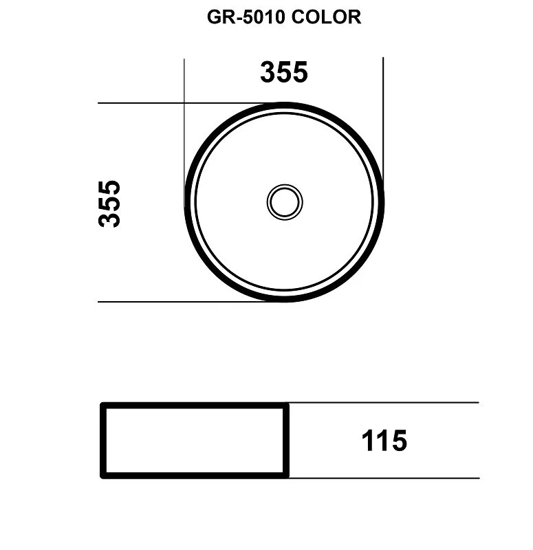 Раковина накладная Grossman Color GR-5010GBR золото, черный