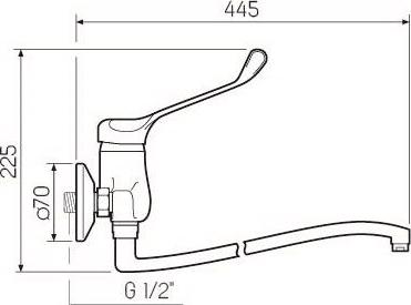 Смеситель для кухни РМС SL42-005, хром