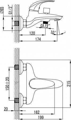 Смеситель для ванны Iddis Leaf LEASB00i02, хром