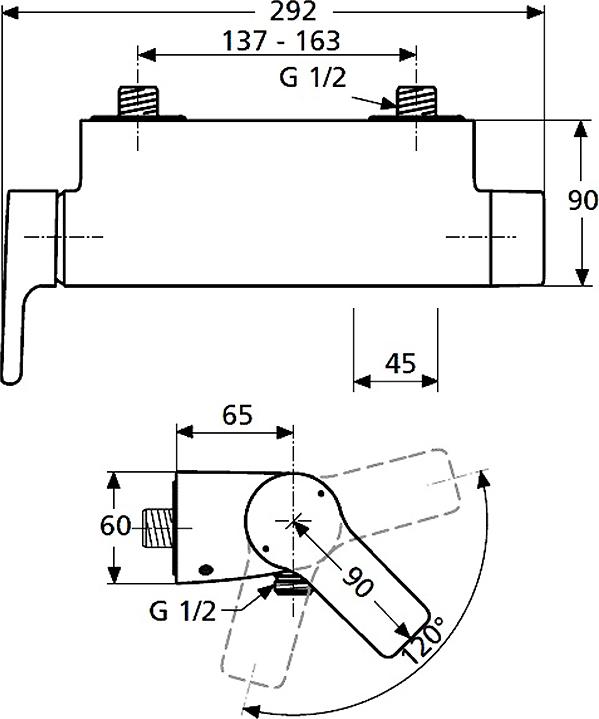 Смеситель Ideal Standard Attitude A4603AA для душа