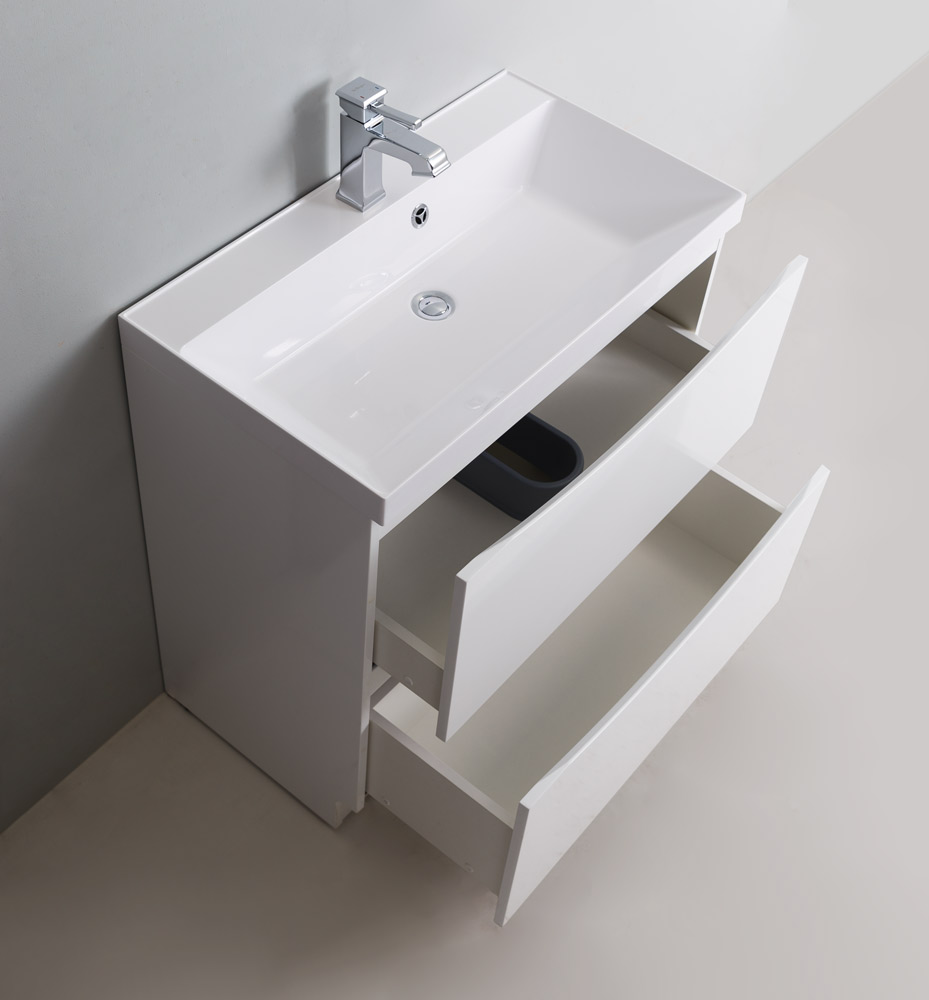 Тумба для комплекта BelBagno MARINO-600-2C-PIA-BL-P bianco lucido