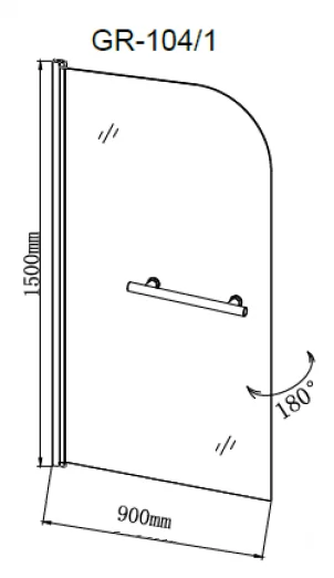 Шторка на ванну Grossman GR-104/1