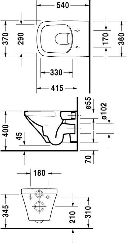 Подвесной унитаз Duravit DuraStyle 2552090000