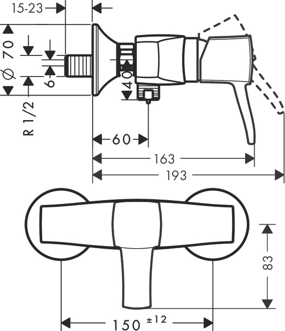 Смеситель для душа Hansgrohe Metropol 31360090, хром золото