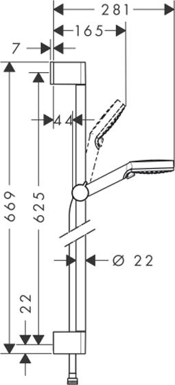 Душевой гарнитур Hansgrohe Crometta 1jet 650 26533400