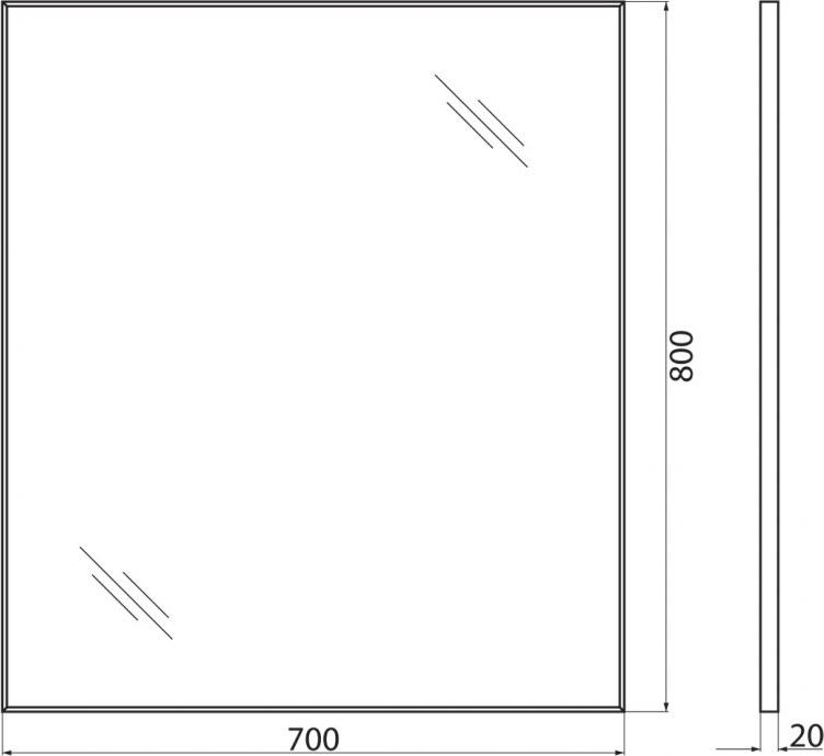 Зеркало 70 см BelBagno SPC-AL-700-800, хром