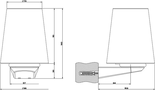 Стакан Gessi Cono 45407#299, хром / black XL