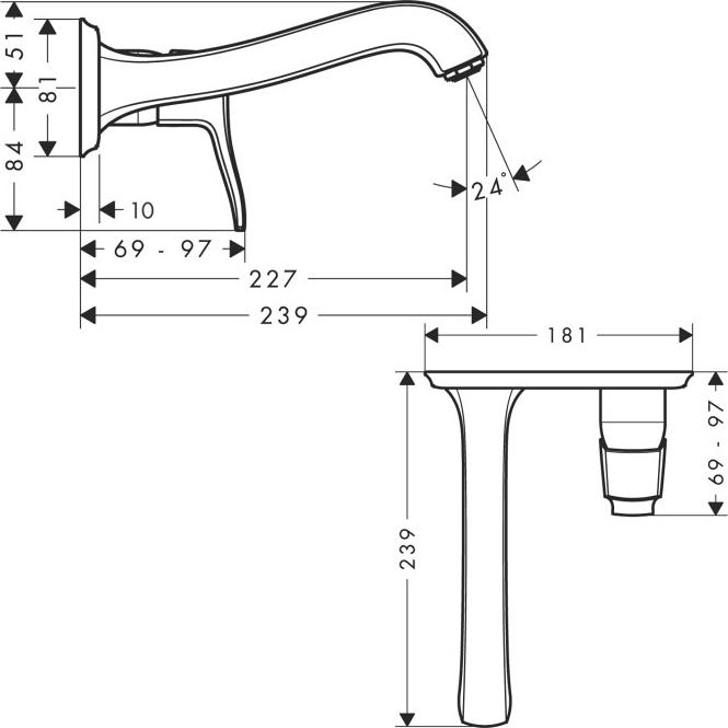 Смеситель для раковины Hansgrohe Metris Classic 31003000