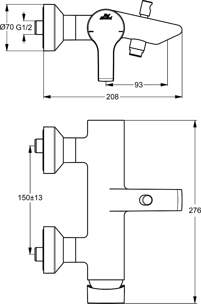 Смеситель Ideal Standard Active B8069AA для ванны с душем