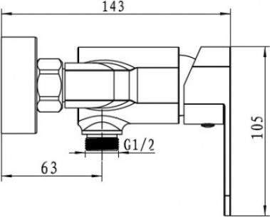 Смеситель KAISER Sonat 34477верт. для ванны с душем