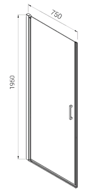 Душевая дверь Vincea Alpha VDP-3AL750MT 75x195 см, хром, стекло текстурное