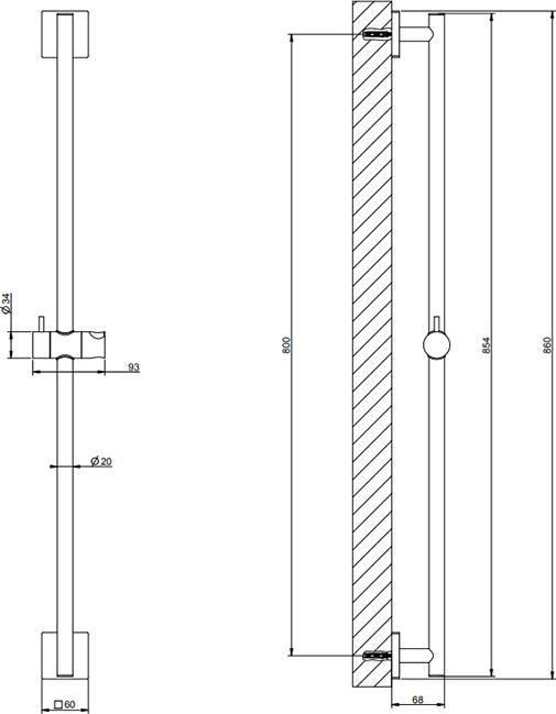 Штанга для душа Gessi Rilievo 59244#031, хром