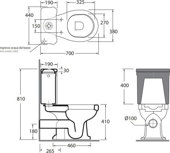 Бачок для унитаза Azzurra Giunone GIU400/MBL bi