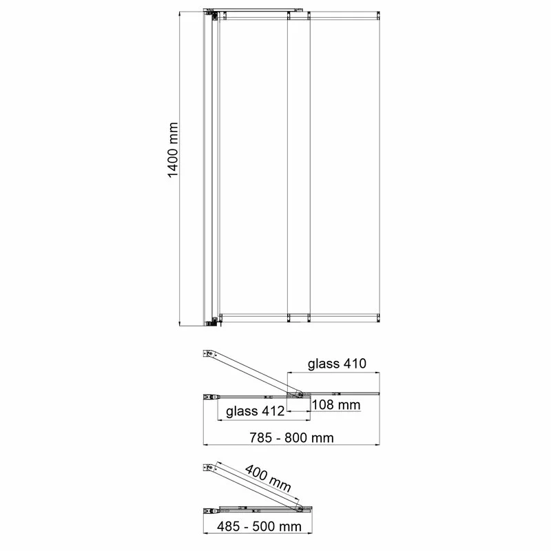 Шторка на ванну WasserKRAFT Main 41S 41S02-80 WasserSchutz Fixed