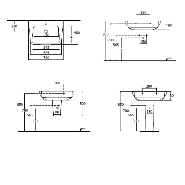 Раковина 70 см Ideal Standard Imagine T093701, белый