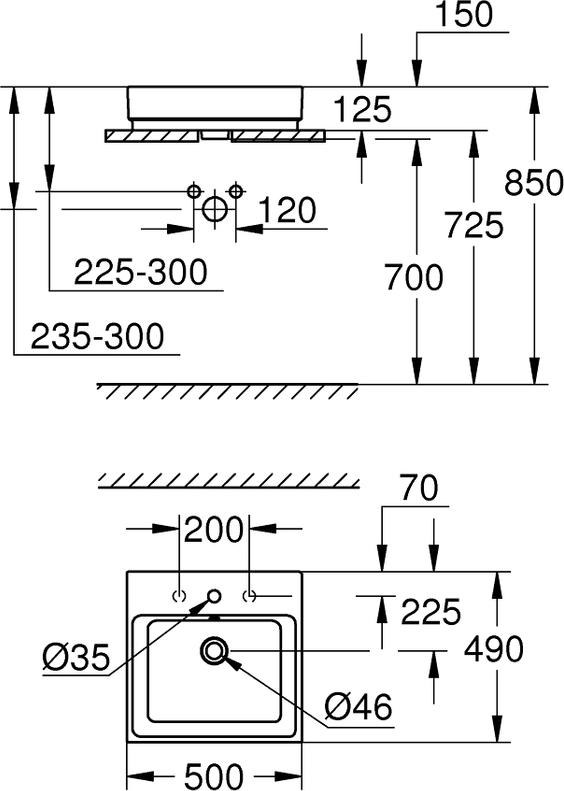 Раковина Grohe Cube Ceramic 3947800H 50 см