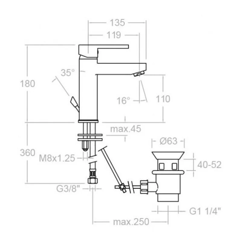 Смеситель для раковины Ramon Soler Drako 330403VA1169 хром