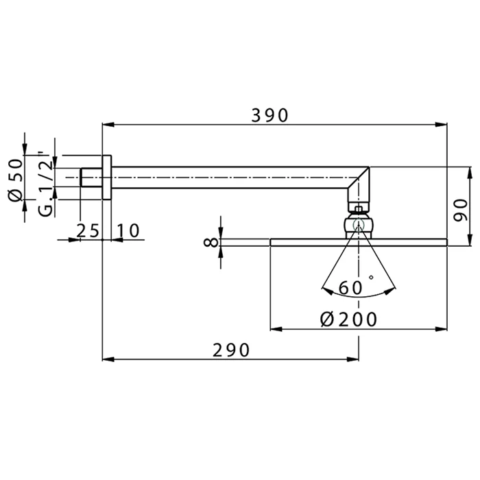 Душ верхний Cisal Shower DS01319021 хром