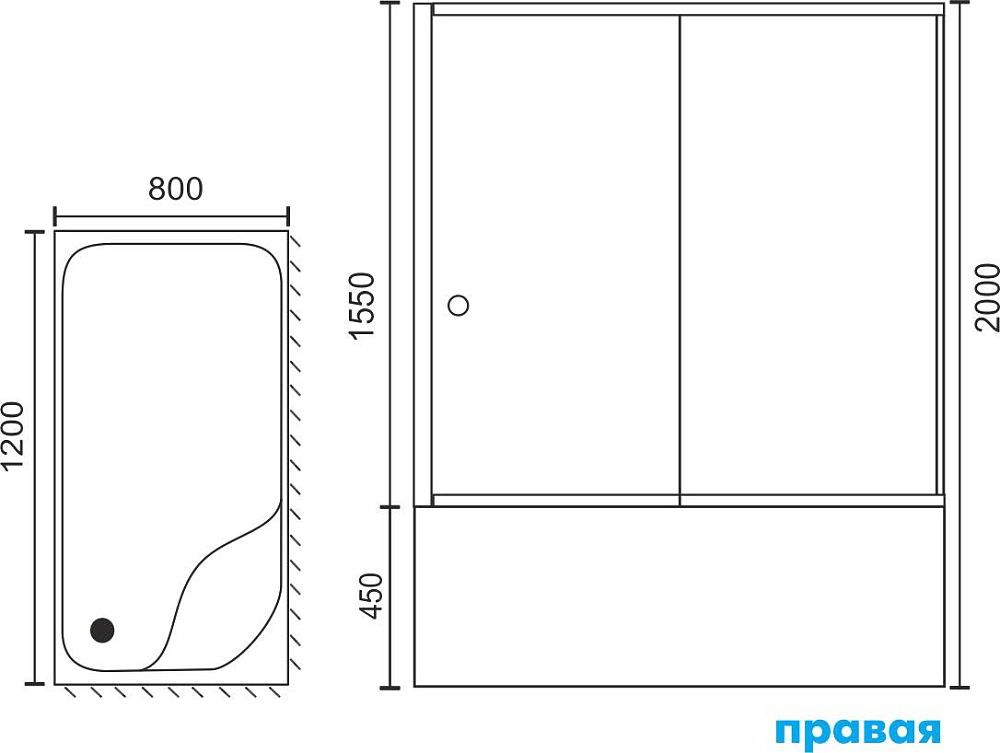 Душевой уголок Royal Bath RB 8120BP-T-R