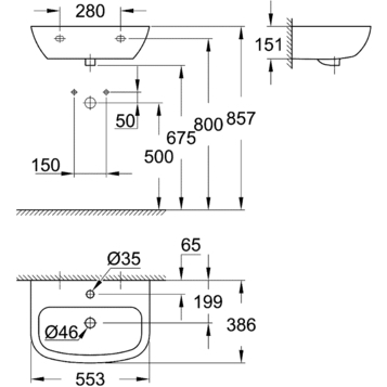 Раковина Grohe Bau Ceramic 39440000 55 см