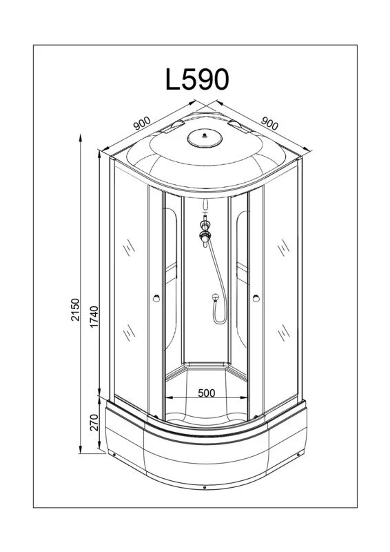 Душевая кабина Deto L L590LED