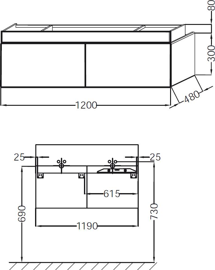 Тумба под раковину 120 см Jacob Delafon Terrace EB1188-G1C белый