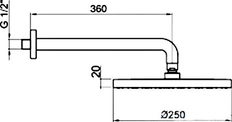 Верхний душ Webert Comfort AC0398015 metal