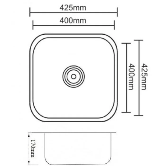 Кухонная мойка Zorg PVD Grafit SZR 4040 GRAFIT черный