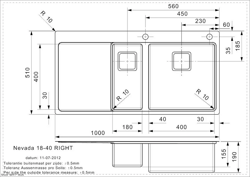 Кухонная мойка Reginox Nevada 43102 хром