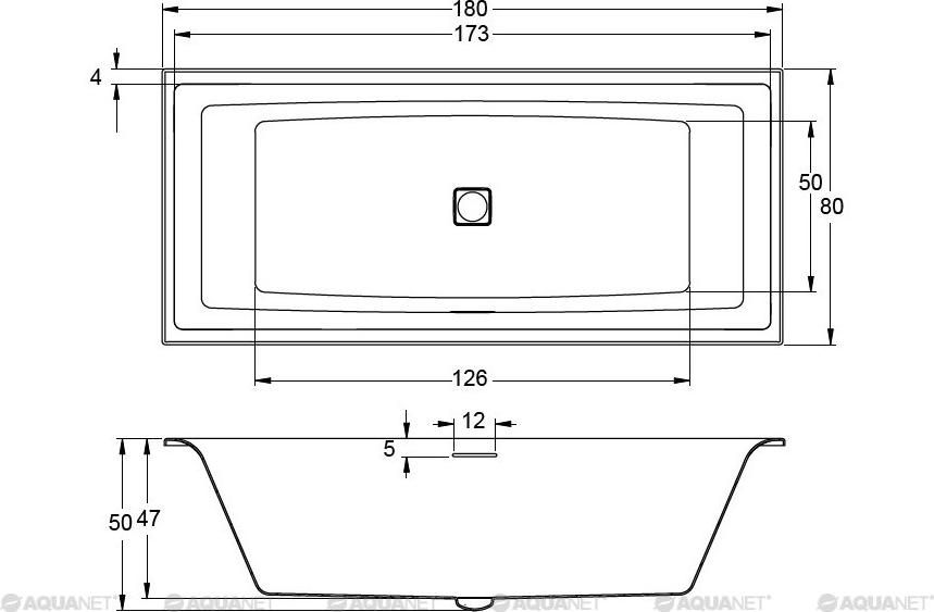 Акриловая ванна Riho Still Square 180x80 подголовник справа B099003005