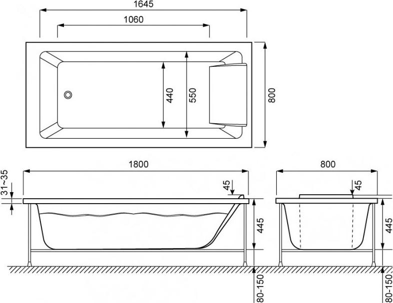 Акриловая ванна Jacob Delafon Sofa 180x80 E60516RU-00